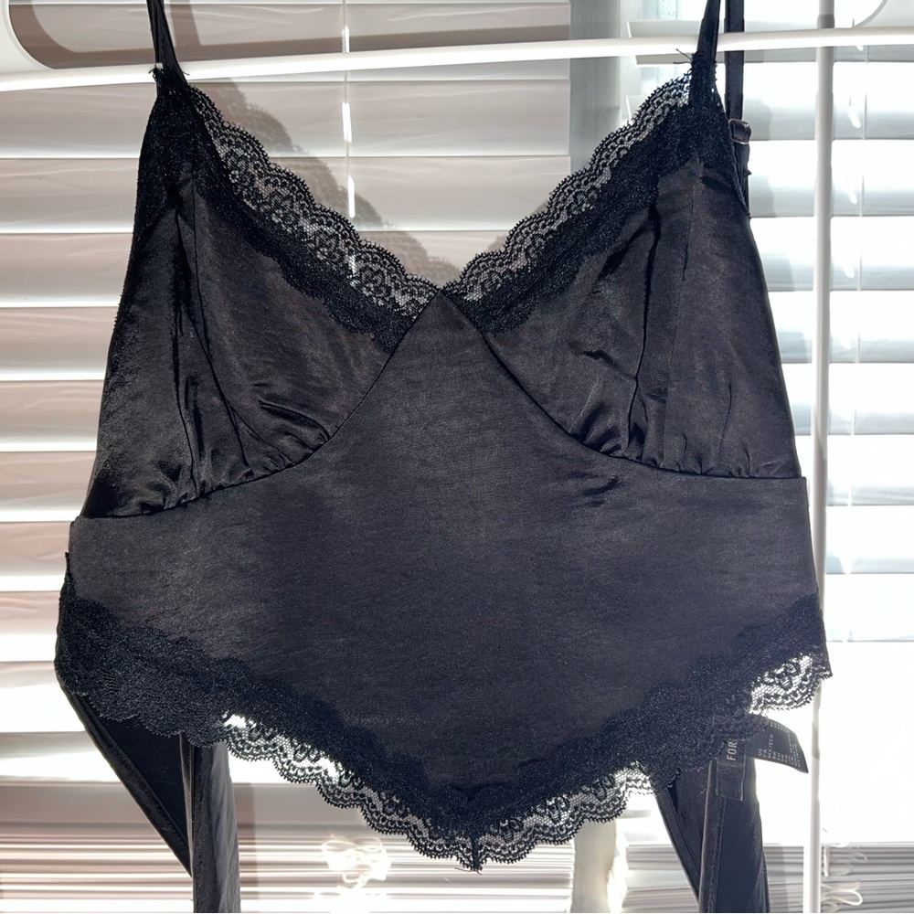 Elegant Black Lace Trim Camisole